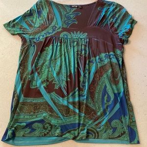green and blue 1X tee